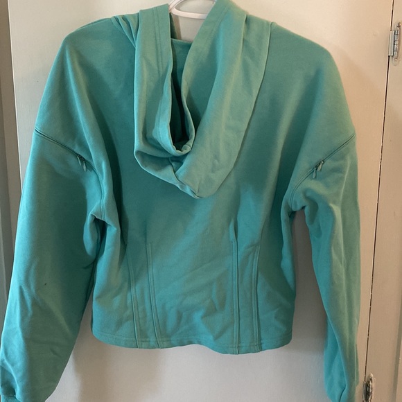 Cropped Turquoise Zip-Up - Picture 2 of 2